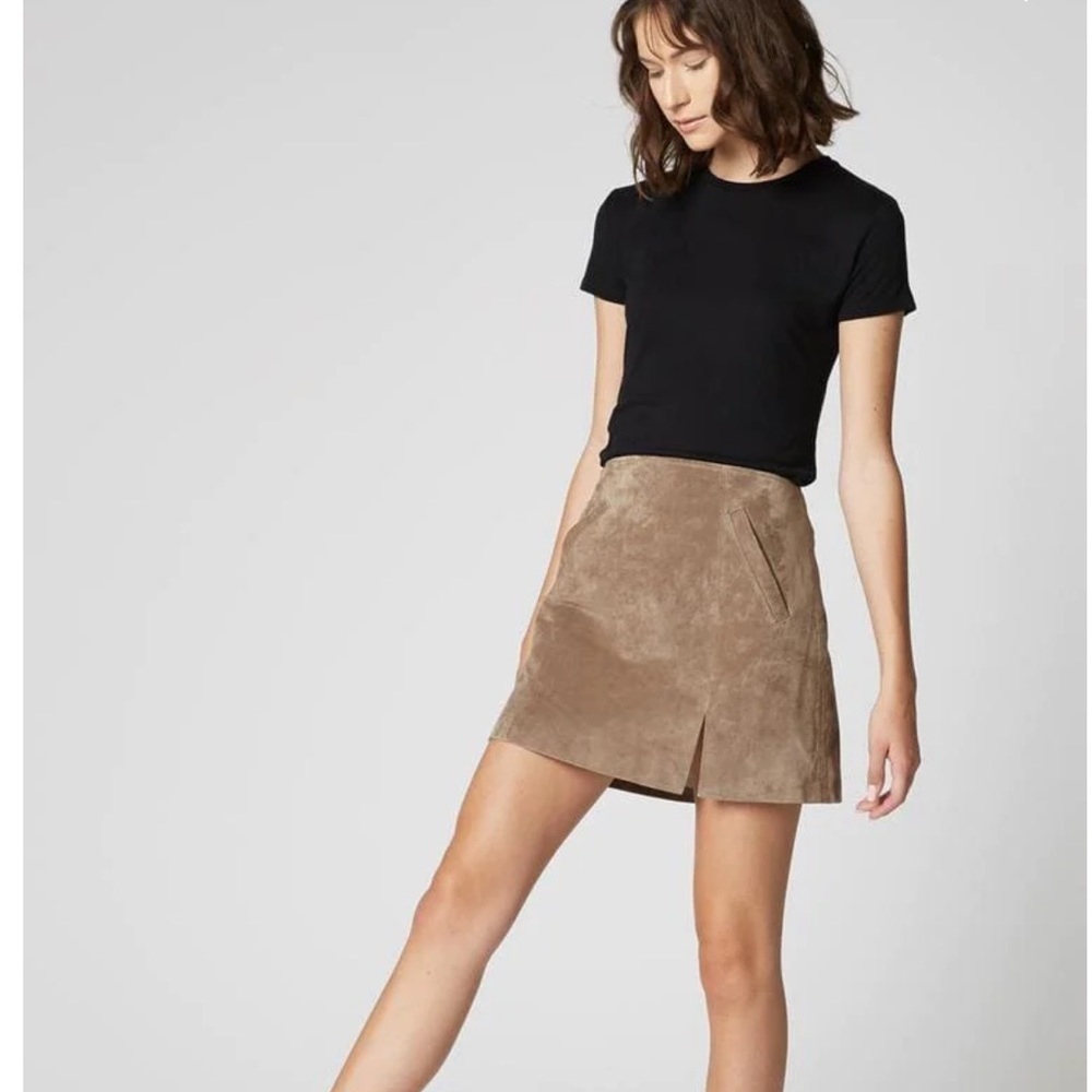 BLANKNYC French A-Line Mini Suede Skirt